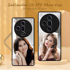 Smooth Sides!!! For Oppo Find X7 5G, Oppo Find X7 Ultra 5G Sublimation Blank 2D TPU Phone Case With Aluminum Insert