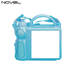 Sublimation Plastic Water Bottle Set Kid Portable 2 in1 Lunch Box and Kettle