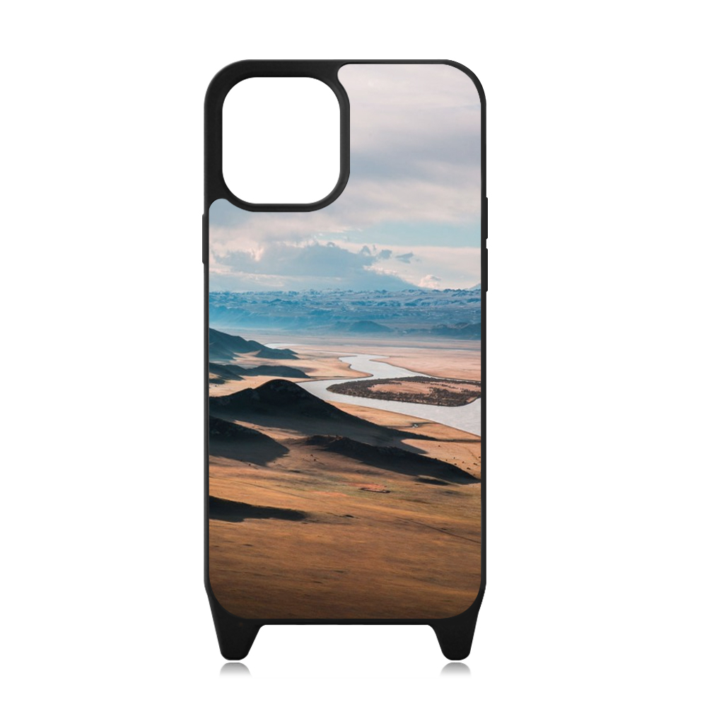 2D TPU+PC Sublimation iPhone 15 Series Cases  with Aluminum Sheet & Colorful Ropes Custom Phone Case with Lanyard Case with Hanging Rope
