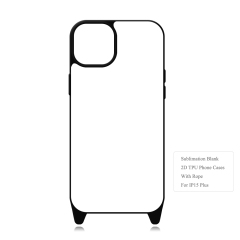 New Arrival 2D TPU+PC Sublimation iPhone 15 Series Cases  with Aluminum Sheet & Colorful Ropes