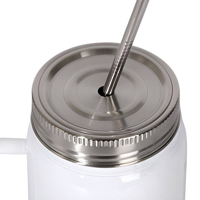 Sublimation Stainless Steel Mason Jars 12oz Regular Wide Mouth Mugs Cups with Lid and Straw