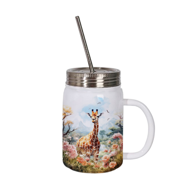 Sublimation Stainless Steel Mason Jars 12oz Regular Wide Mouth Mugs Cups with Lid and Straw