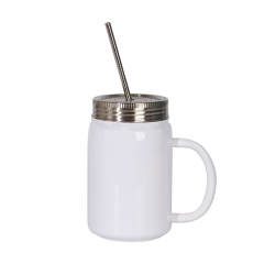 Sublimation Stainless Steel Mason Jars 12oz Regular Wide Mouth Mugs Cups with Lid and Straw