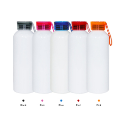 New Arrival 750ml Sublimation Colorful Silicone Handle Aluminum Kettle