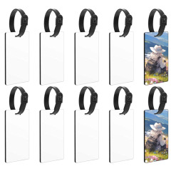 Sublimation MDF Luggage Tags Blanks White Blank Travel Bag Baggage Tags with Strap Double Side Printable