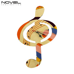 Sublimation Wood Clock-musical Note Wall Clocks Modern Interior Design Home Decoration