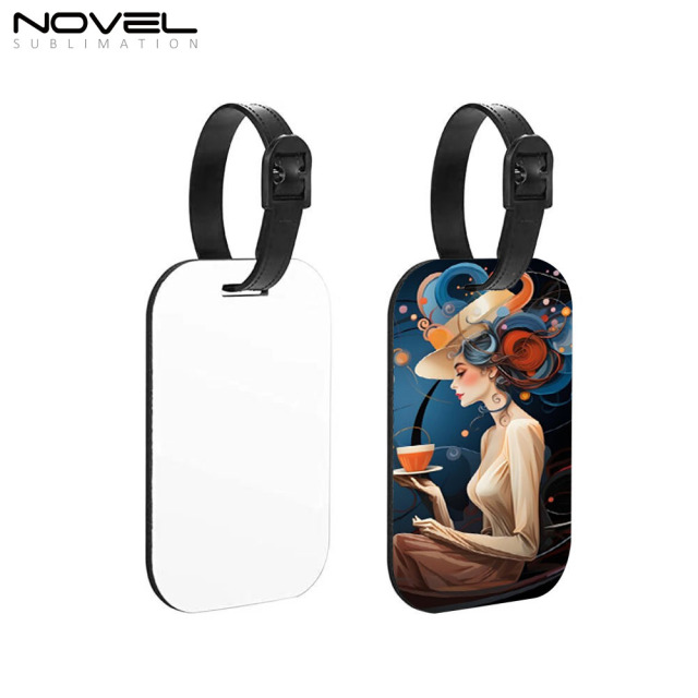 Sublimation MDF Luggage Tags Blanks White Blank Travel Bag Baggage Tags with Strap Double Side Printable