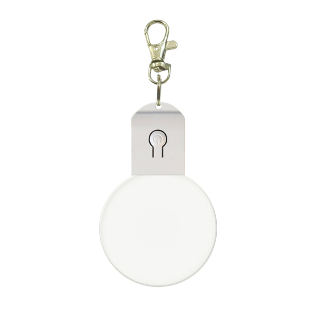 New Arrival Sublimation Transparent Acrylic LED Light Single Sided Print Keyring DIY Keychain
