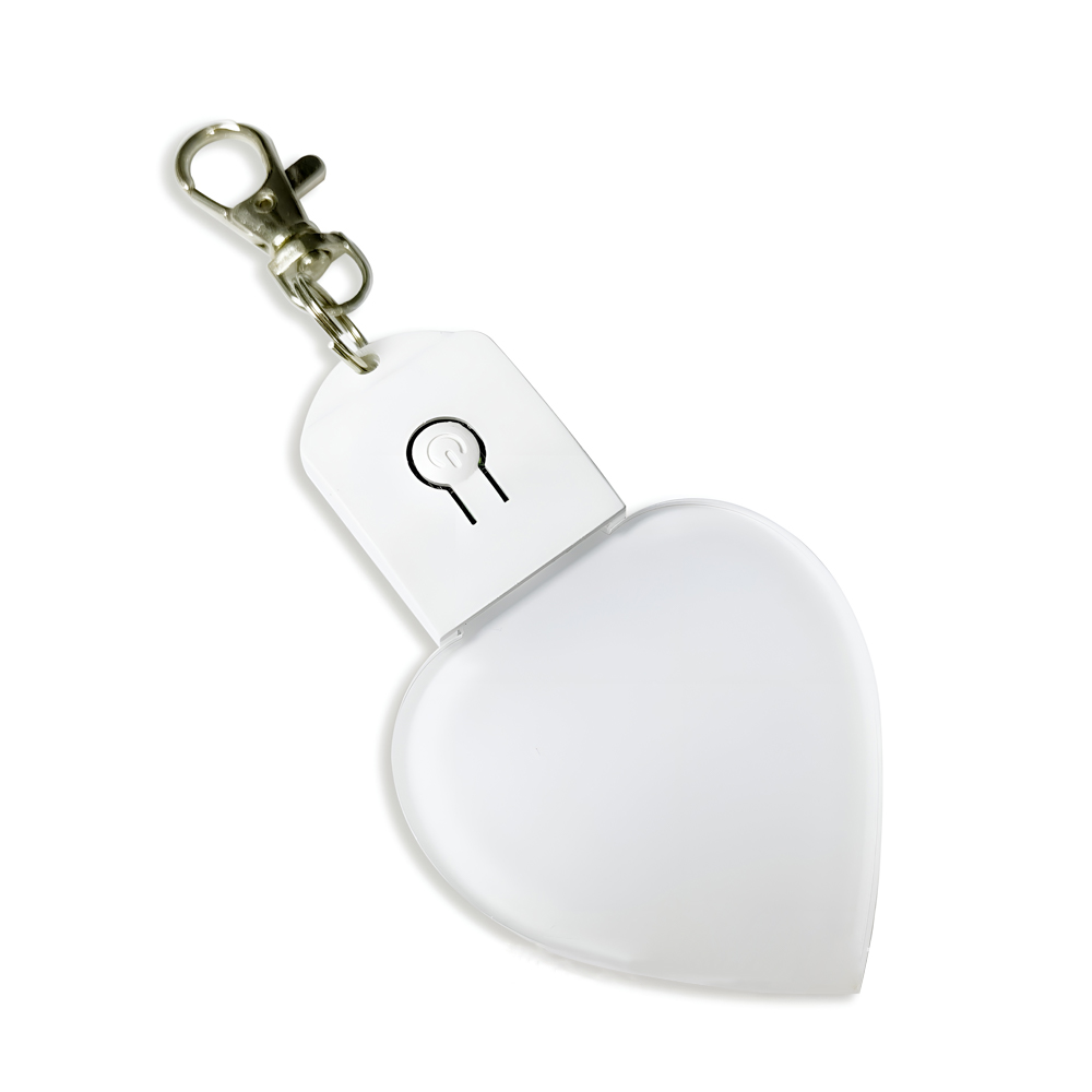 Sublimation Transparent Acrylic LED Light Single Sided Print Keyring DIY Keychain