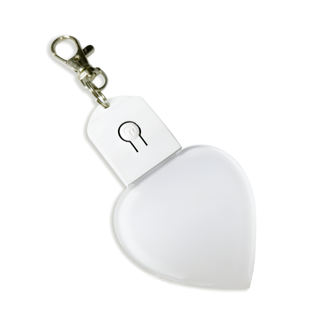 New Arrival Sublimation Transparent Acrylic LED Light Single Sided Print Keyring DIY Keychain