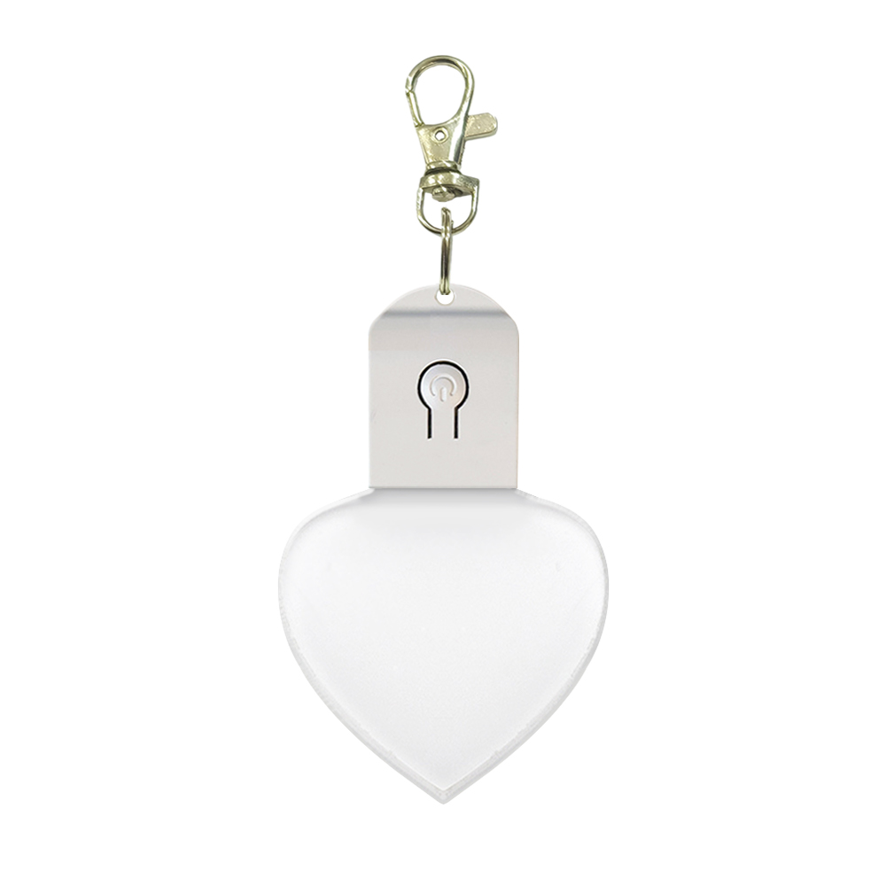 Sublimation Transparent Acrylic LED Light Single Sided Print Keyring DIY Keychain