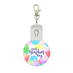New Arrival Sublimation Transparent Acrylic LED Light Single Sided Print Keyring DIY Keychain