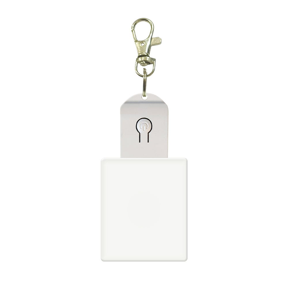 Sublimation Transparent Acrylic LED Light Single Sided Print Keyring DIY Keychain