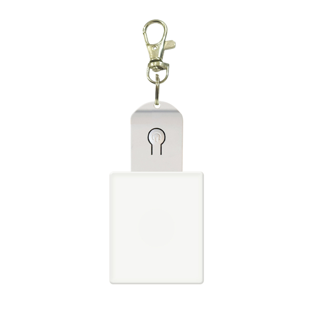 New Arrival Sublimation Transparent Acrylic LED Light Single Sided Print Keyring DIY Keychain