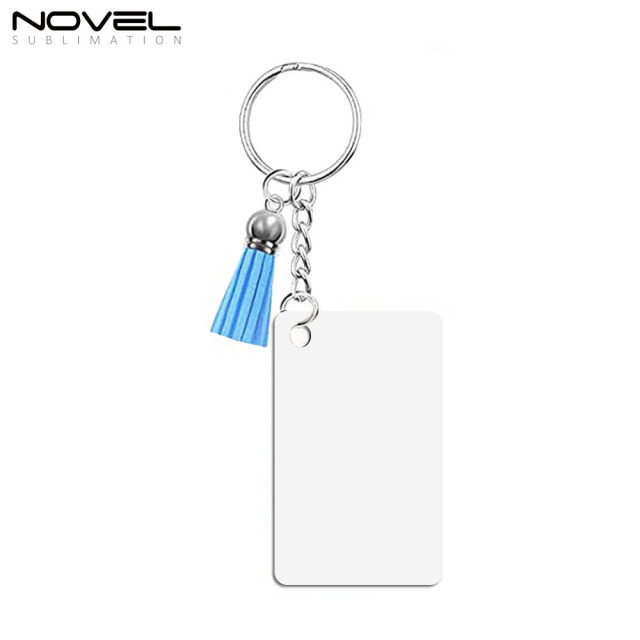 Sublimation MDF Keychains with Tassel MDF Key Ring 6 Shapes Sublimation Blank Keyring 30pcs/set