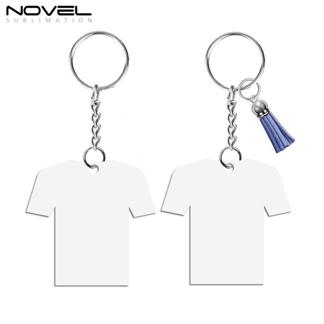 Sublimation MDF Keychains with Tassel MDF Key Ring 6 Shapes Sublimation Blank Keyring 30pcs/set