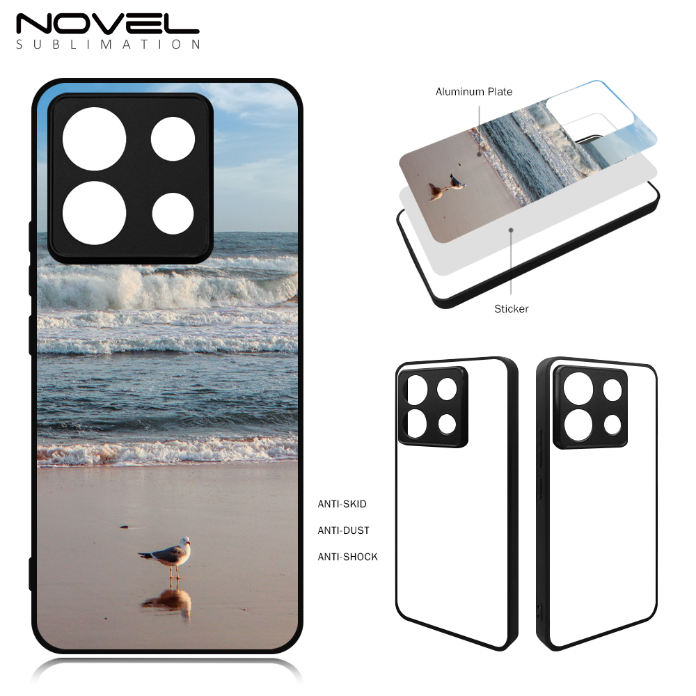 For Redmi Note 13 4G,Redmi Note 13 Pro DIY Logo Sublimation Blank 2D TPU Phone Case With Aluminum Insert
