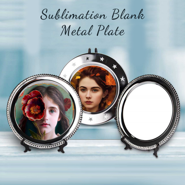 New Arrival Sublimation Metal Silver Blank Plates Heat Tranfer Printing Decorative Plate with 5 shapes