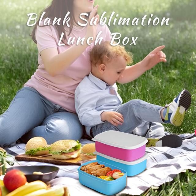 Blank Sublimation Plastic Rectangle Lunch Box With Inner Box