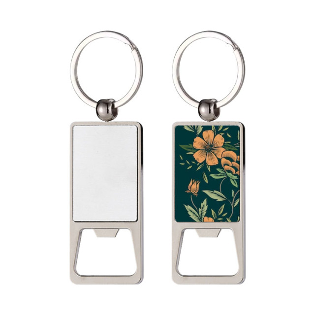 New Arrival Personalized Sublimation Blank Bottle Opener Keychain Beer Opener Metal Keyring