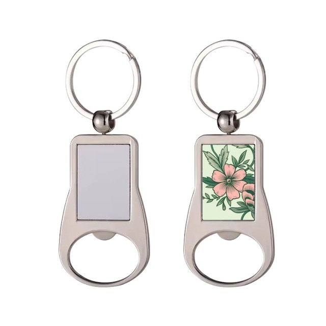 New Arrival Personalized Sublimation Blank Bottle Opener Keychain Beer Opener Metal Keyring