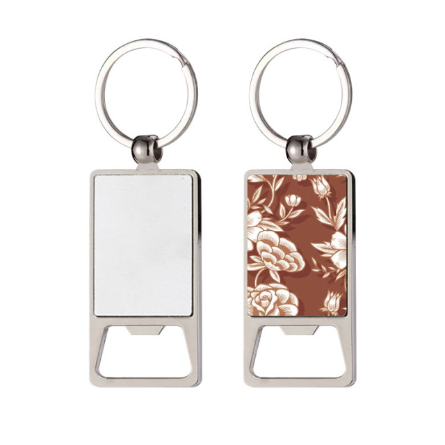 New Arrival Personalized Sublimation Blank Bottle Opener Keychain Beer Opener Metal Keyring