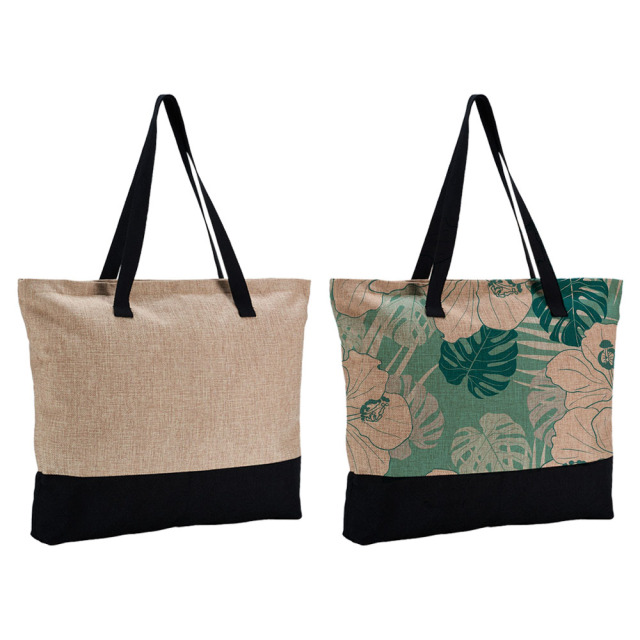 New Arrival Sublimation Blank Jute and Black Bag Reusable Custom Tote Bag Shoppong Bag