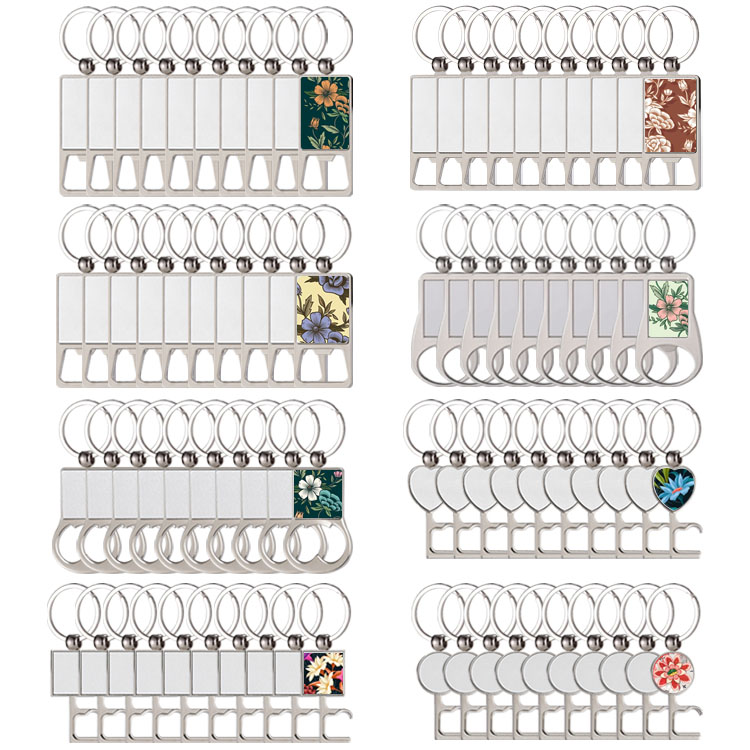 New Arrival Personalized Sublimation Blank Bottle Opener Keychain Beer Opener Metal Keyring