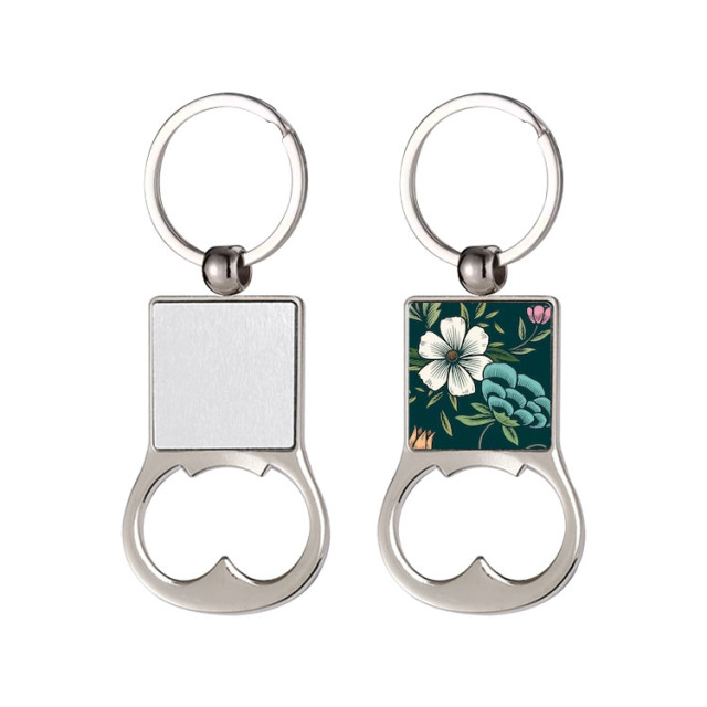 New Arrival Personalized Sublimation Blank Bottle Opener Keychain Beer Opener Metal Keyring