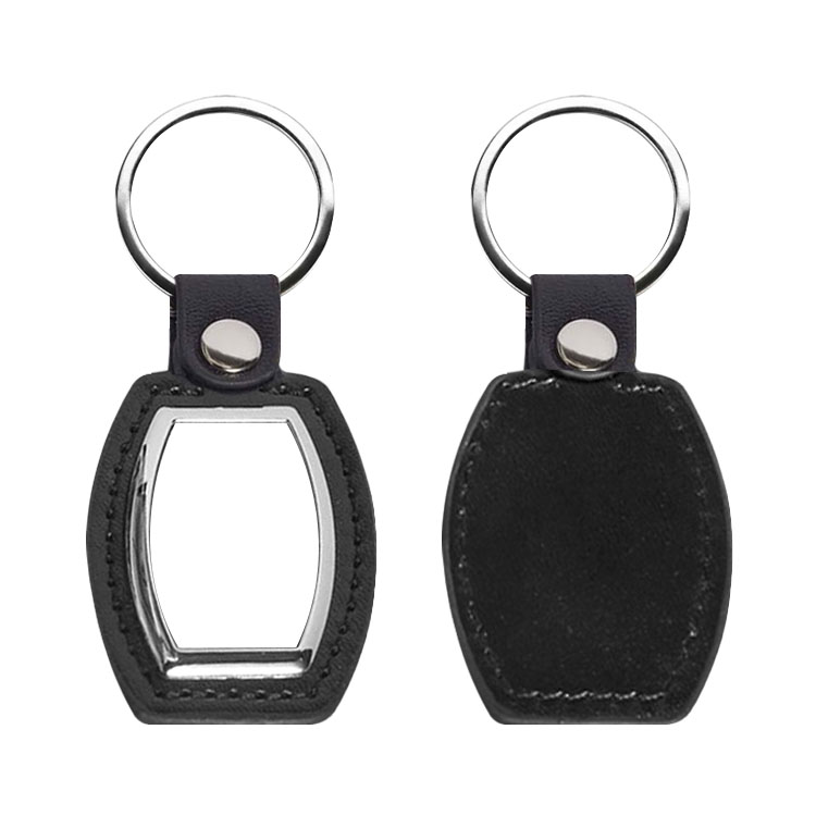 Special Price Custom Blank Sublimation PU Back Keychain PU Back Keyring