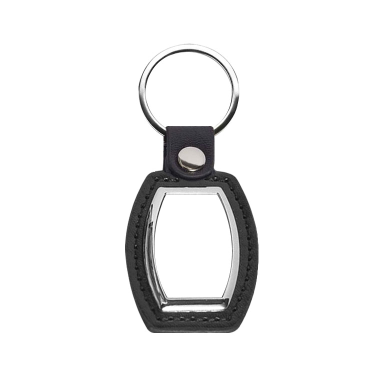 Special Price Custom Blank Sublimation PU Back Keychain PU Back Keyring