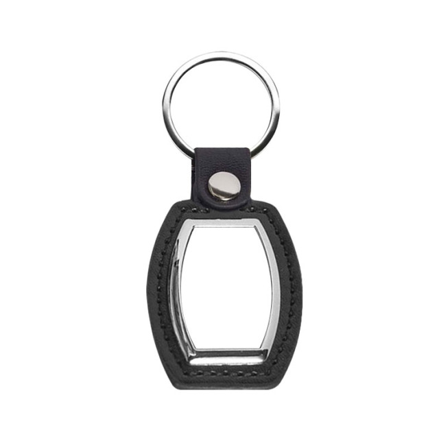 New Custom Blank Sublimation PU Back Keychain PU Back Keyring