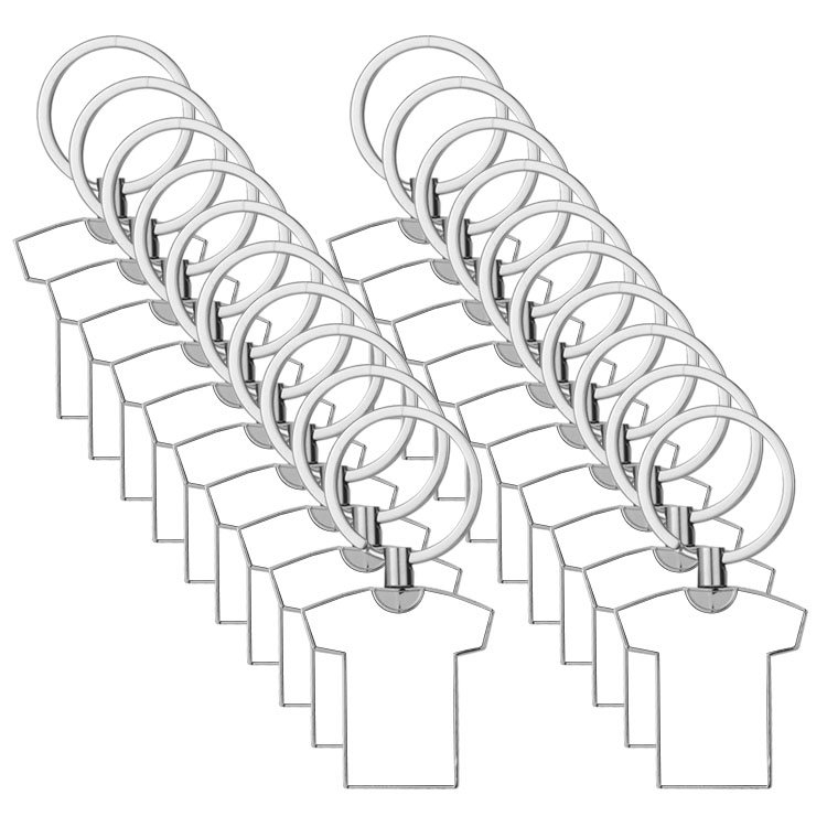 Personalized Sublimation Blank T-shirt Shape Keychain Metal Keyring