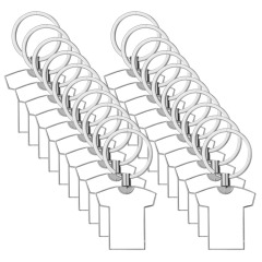 New!!! Personalized Sublimation Blank T-shirt Shape Keychain Metal Keyring