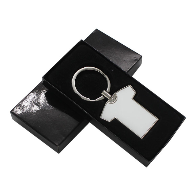 New!!! Personalized Sublimation Blank T-shirt Shape Keychain Metal Keyring