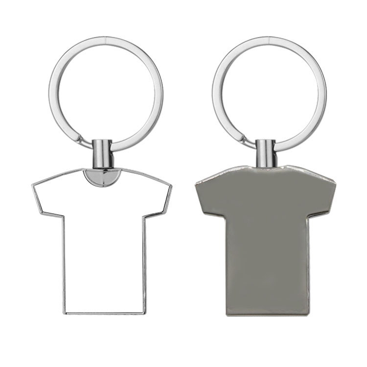 Personalized Sublimation Blank T-shirt Shape Keychain Metal Keyring