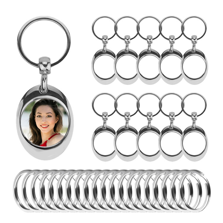 Token Key Chain Metal Magnet Keychains Dye Sublimation Blanks Stainless steel Pendants Gifts Bag Charms Accessories Customized keyring