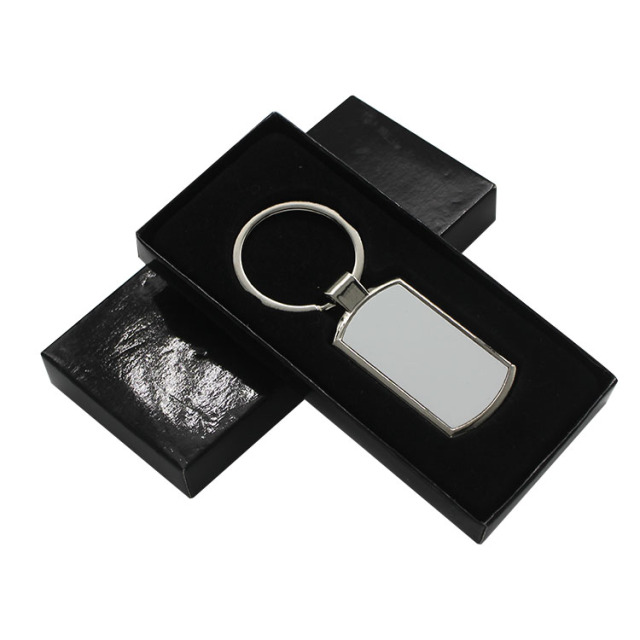 DIY Sublimation Blank Metal Keychain Rectangle Keyring Bag Charms Accessories