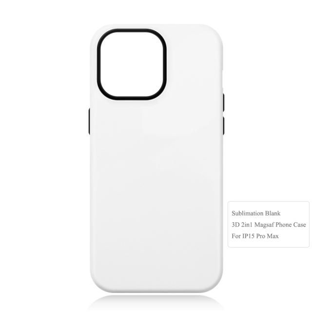 New arrival Sublimation 3D 2in1 Magsafe Phone Case For iPhone 13,14,15 Series Support Wireless Charging
