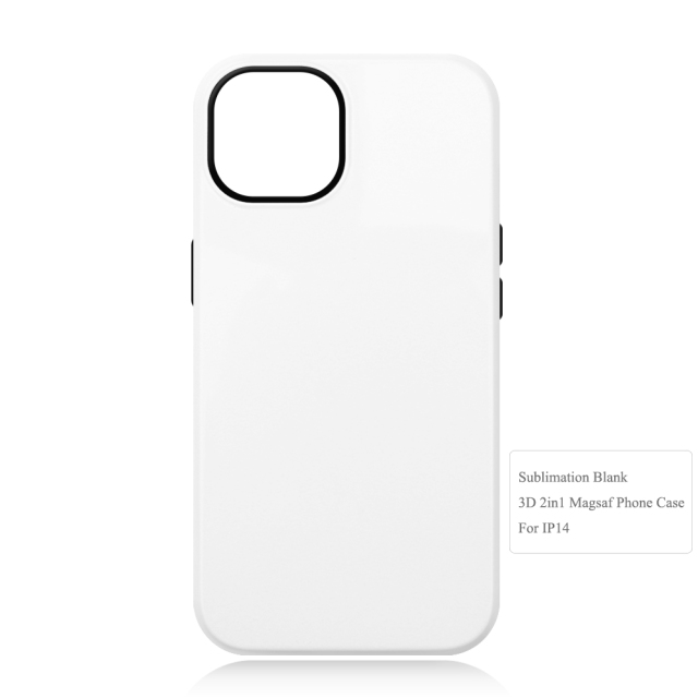 New arrival Sublimation 3D 2in1 Magsafe Phone Case For iPhone 13,14,15 Series Support Wireless Charging