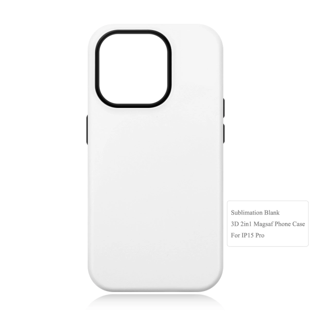 New arrival Sublimation 3D 2in1 Magsafe Phone Case For iPhone 13,14,15 Series Support Wireless Charging