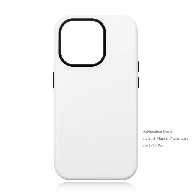 New arrival Sublimation 3D 2in1 Magsafe Phone Case For iPhone 13,14,15 Series Support Wireless Charging