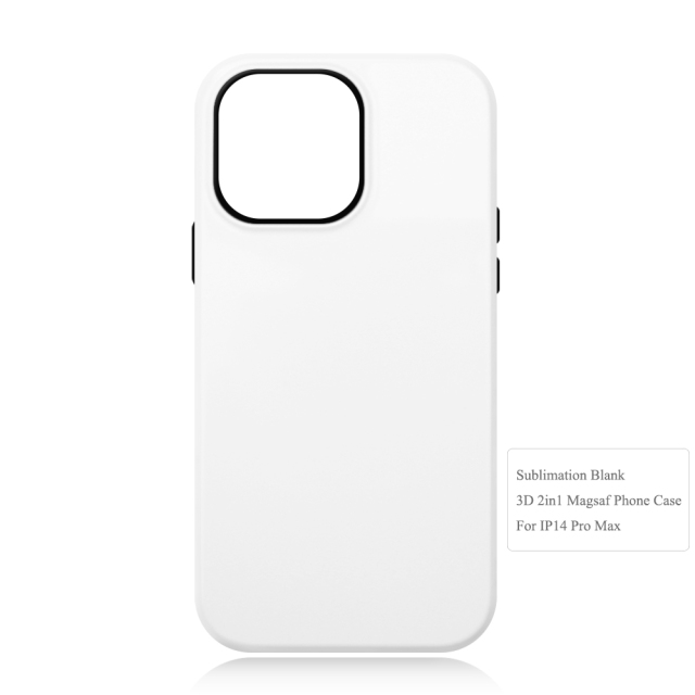 New arrival Sublimation 3D 2in1 Magsafe Phone Case For iPhone 13,14,15 Series Support Wireless Charging