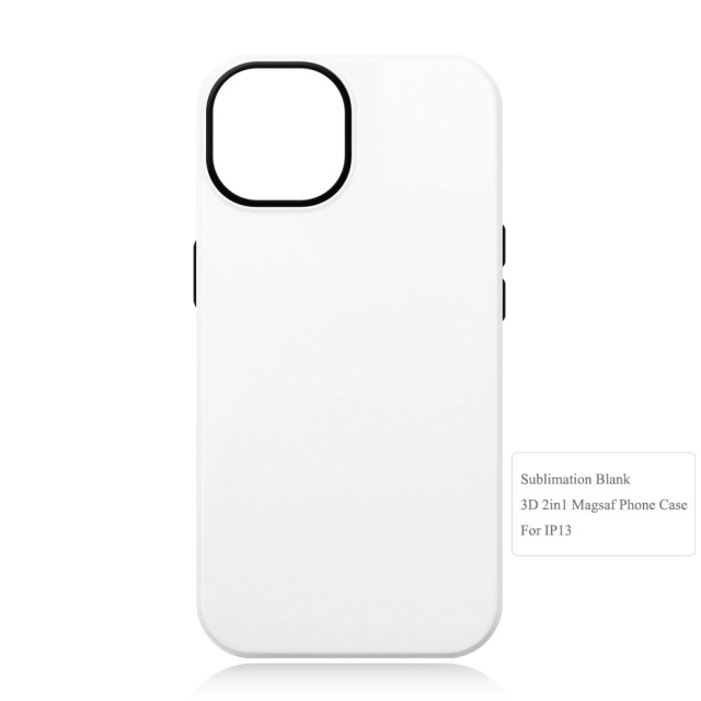 New arrival Sublimation 3D 2in1 Magsafe Phone Case For iPhone 13,14,15 Series Support Wireless Charging