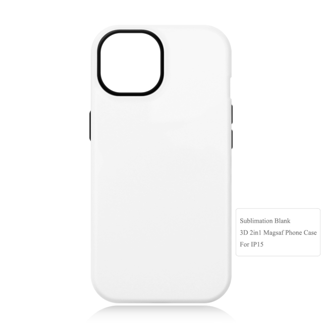 New arrival Sublimation 3D 2in1 Magsafe Phone Case For iPhone 13,14,15 Series Support Wireless Charging