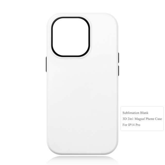 New arrival Sublimation 3D 2in1 Magsafe Phone Case For iPhone 13,14,15 Series Support Wireless Charging