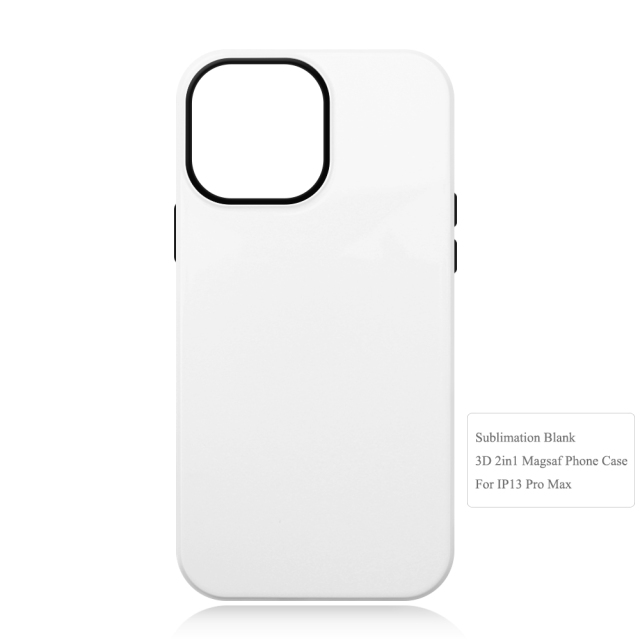 New arrival Sublimation 3D 2in1 Magsafe Phone Case For iPhone 13,14,15 Series Support Wireless Charging