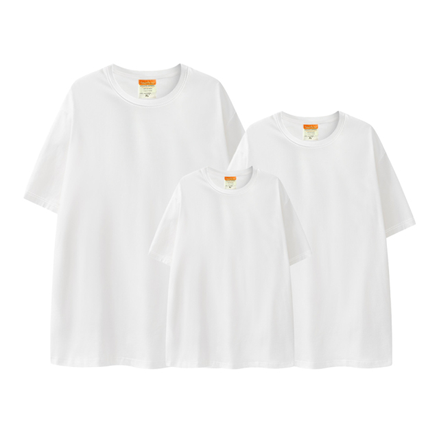 Sublimation Blank Inner Cotton,Outer Polyester T-shirt for Kids,Aldult White T-shirt