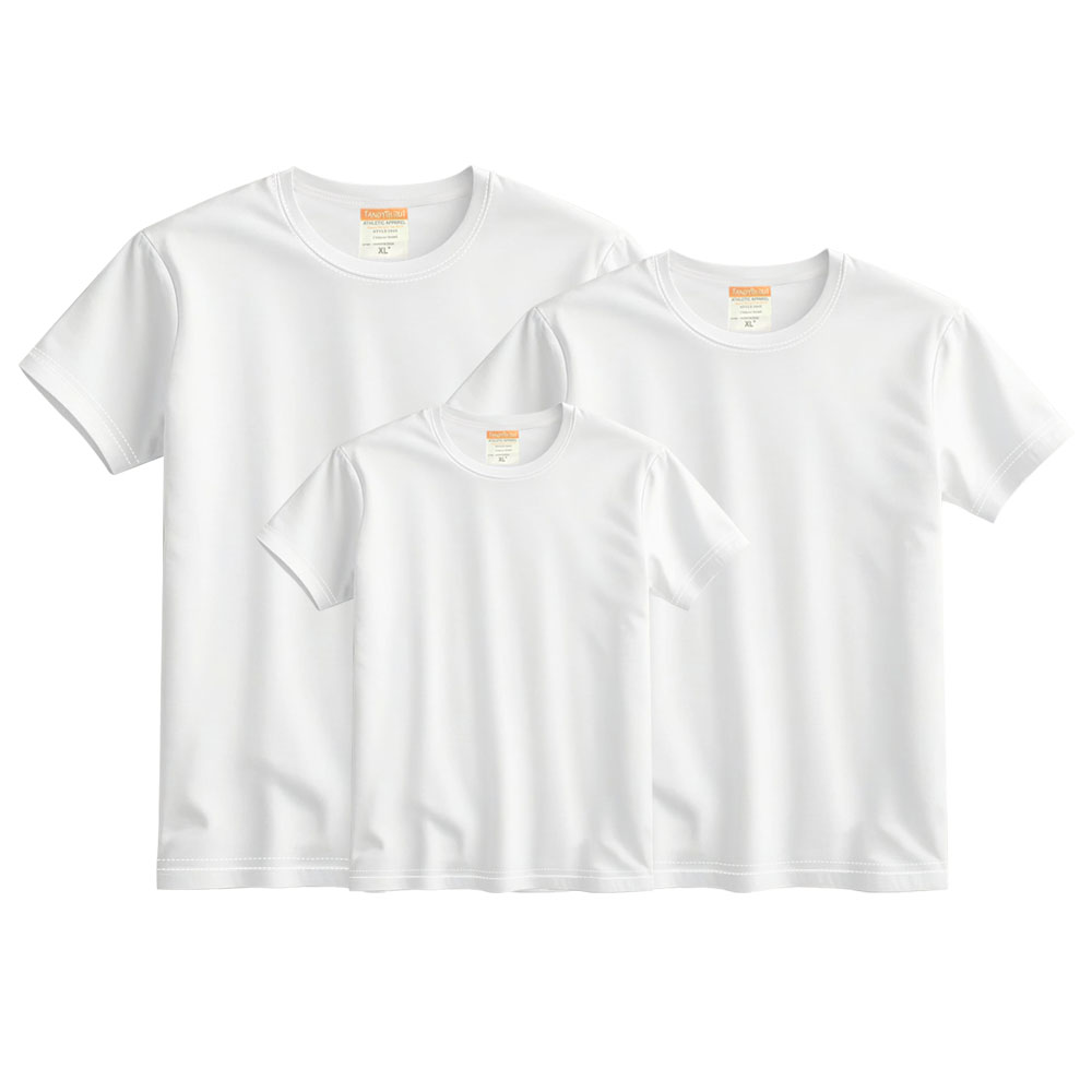 Sublimation Blank Milk Silk Polyester T-shirt for Kids,Women,Men White T-shirt