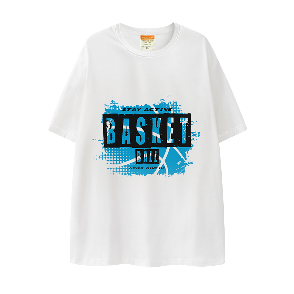 Sublimation Blank Inner Cotton,Outer Polyester T-shirt for Adult White T-shirt